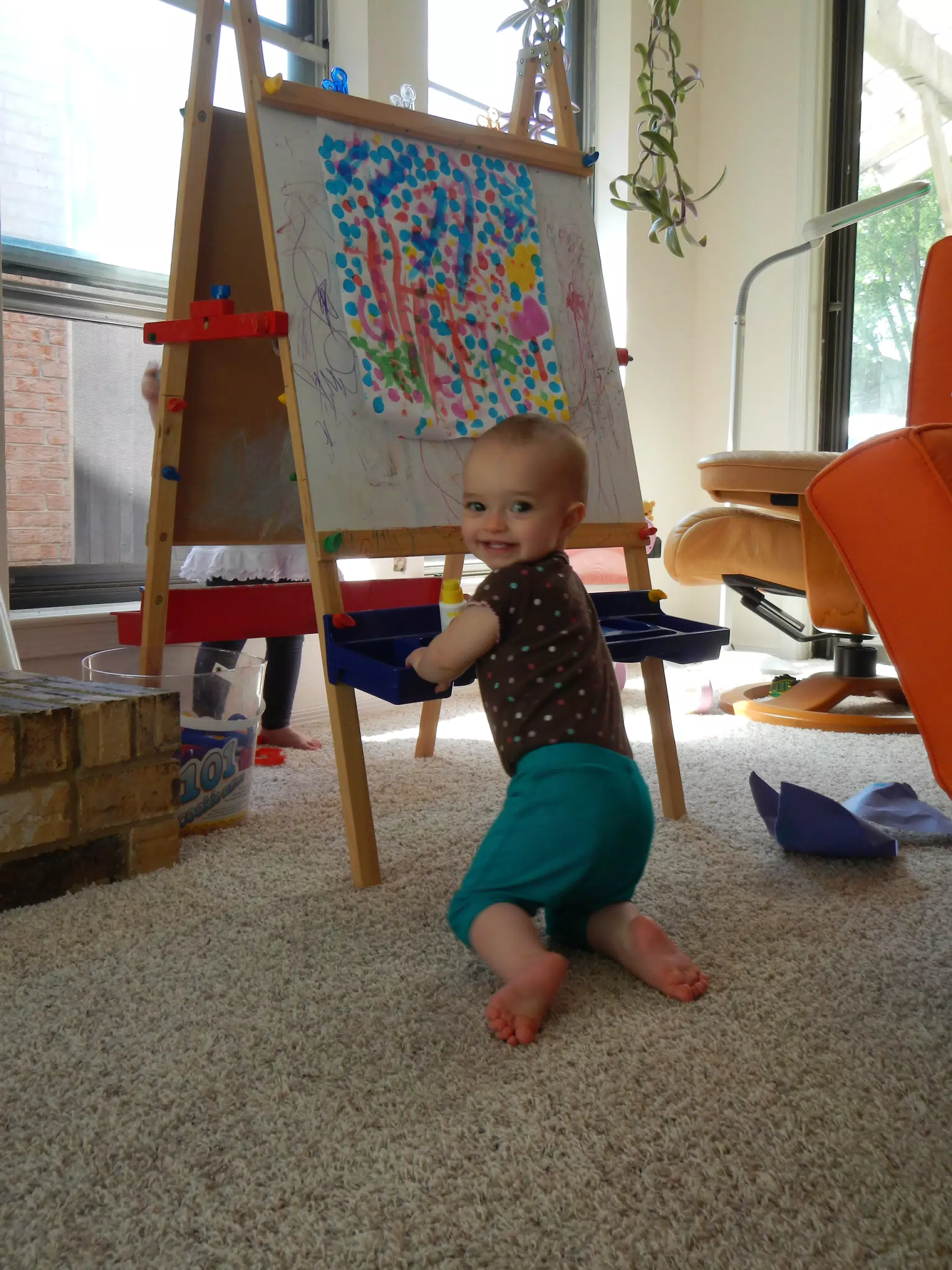 Luciana Pretending to Paint