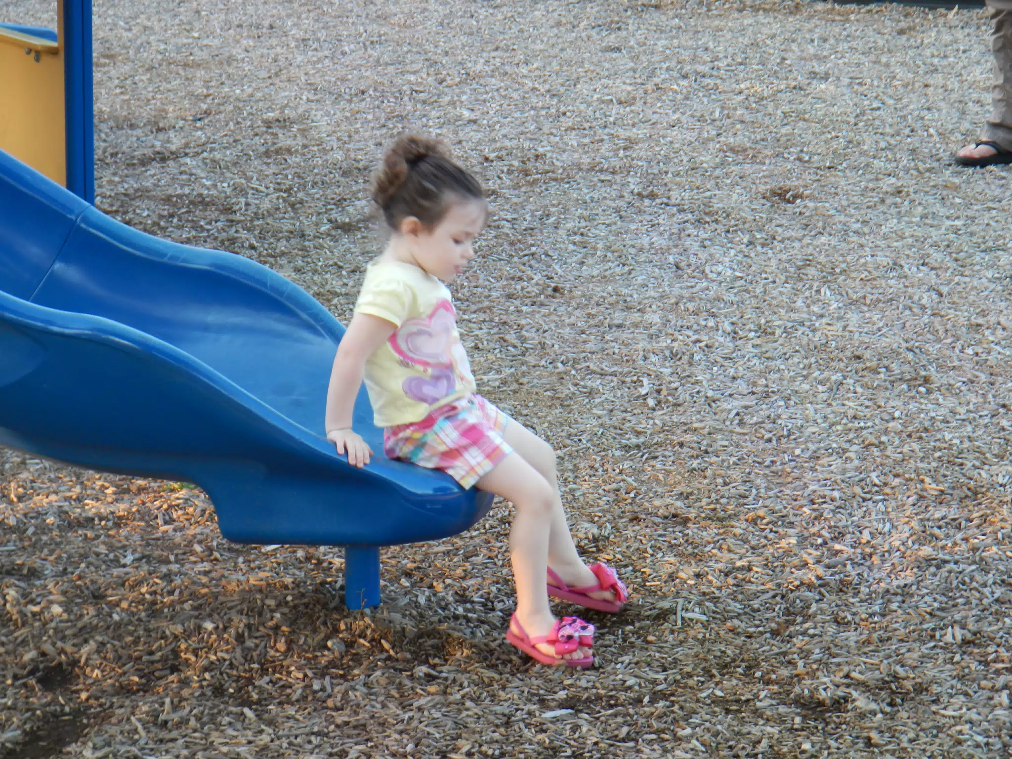 Liesl Coming Off of the Slide