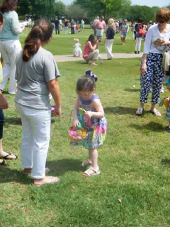 Liesl Getting Easter Eggs
