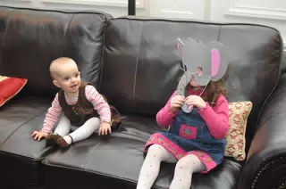 Luciana and Liesl on Couch at Brookhaven