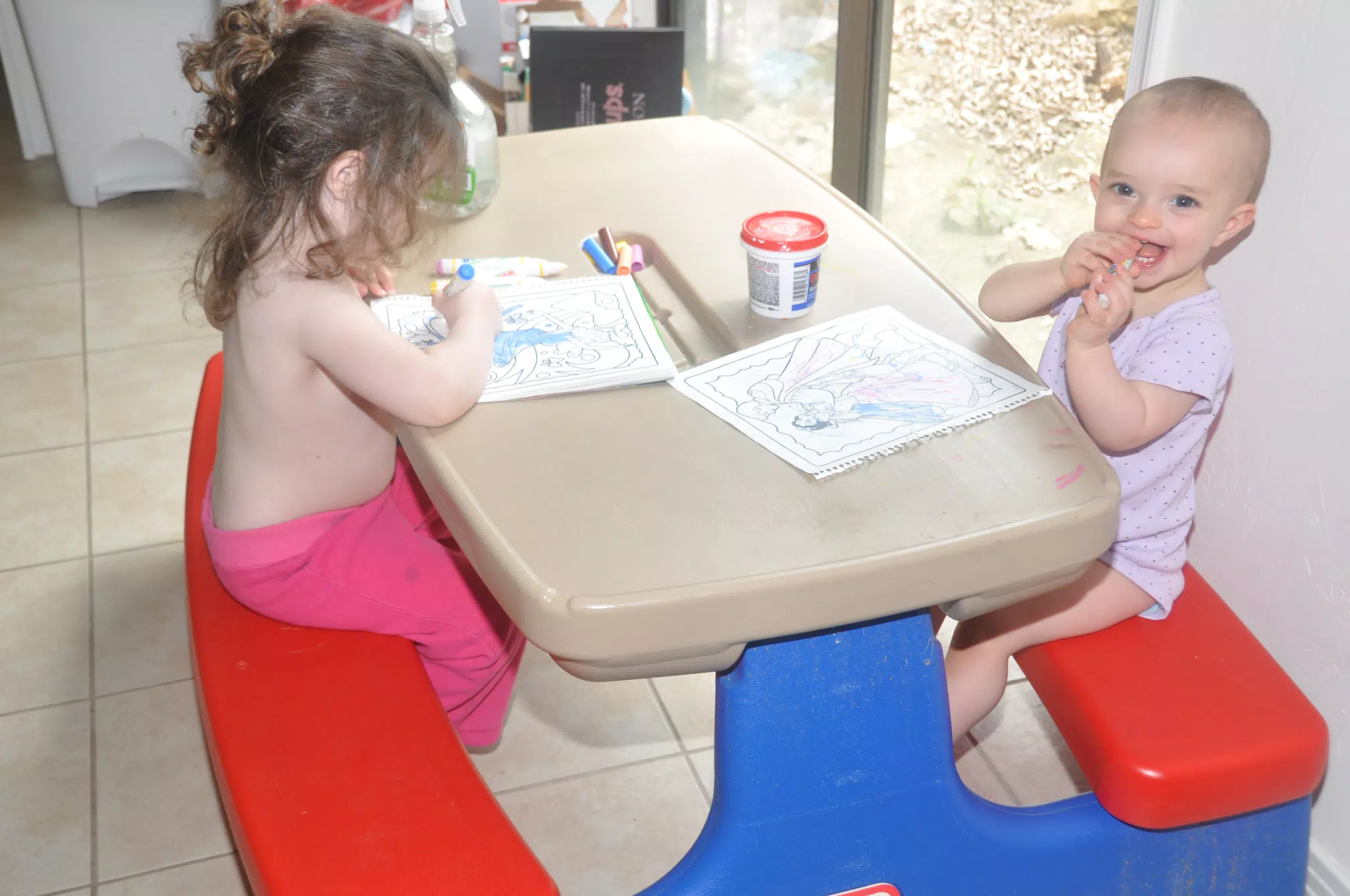 The Sisters Coloring Together
