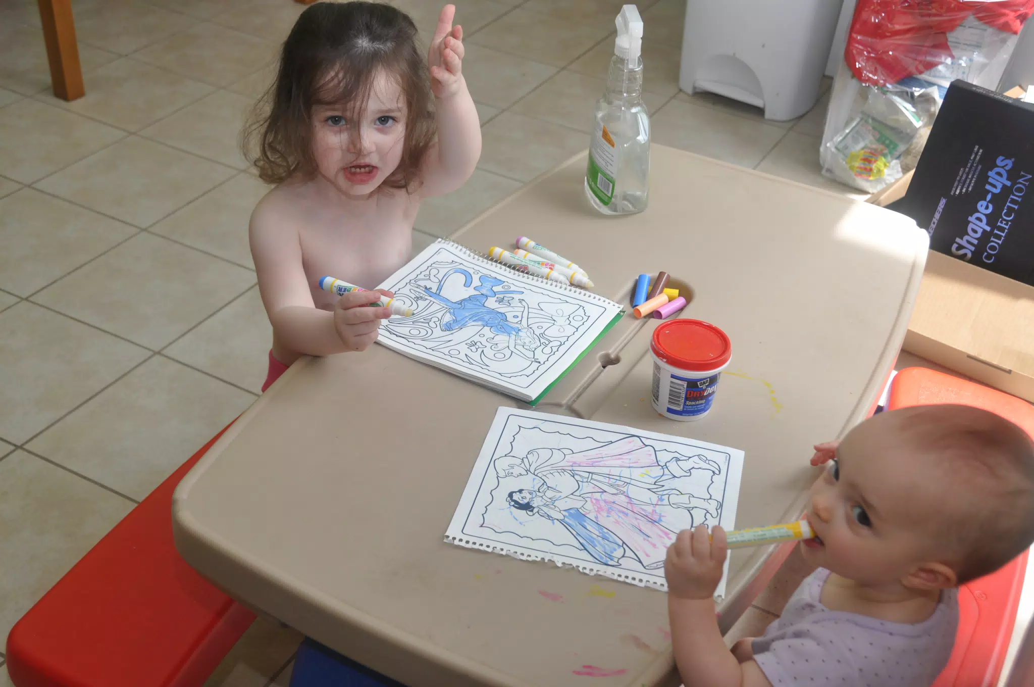 The Sisters Coloring Together
