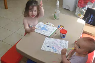 The Sisters Coloring Together