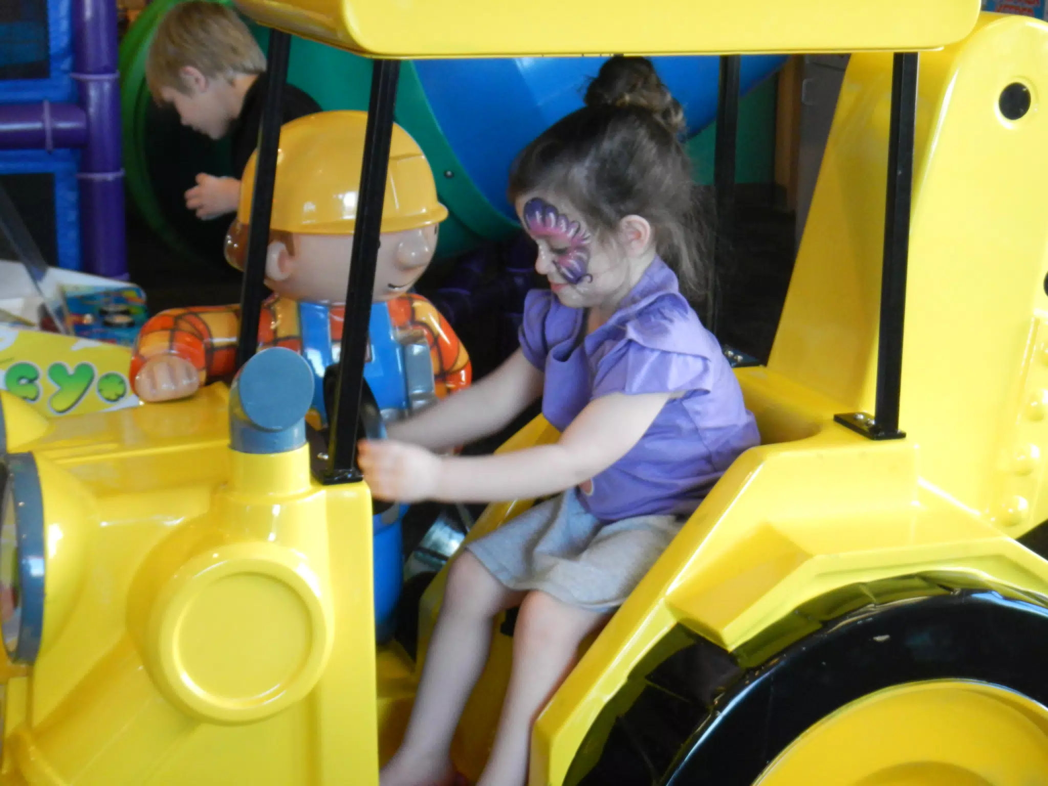 Liesl Riding the Bob the Builder Ride