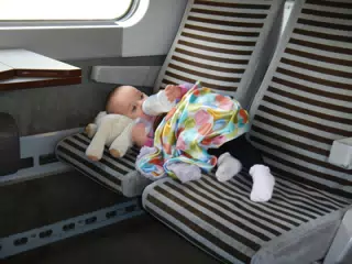 Luciana Resting on the Eurostar