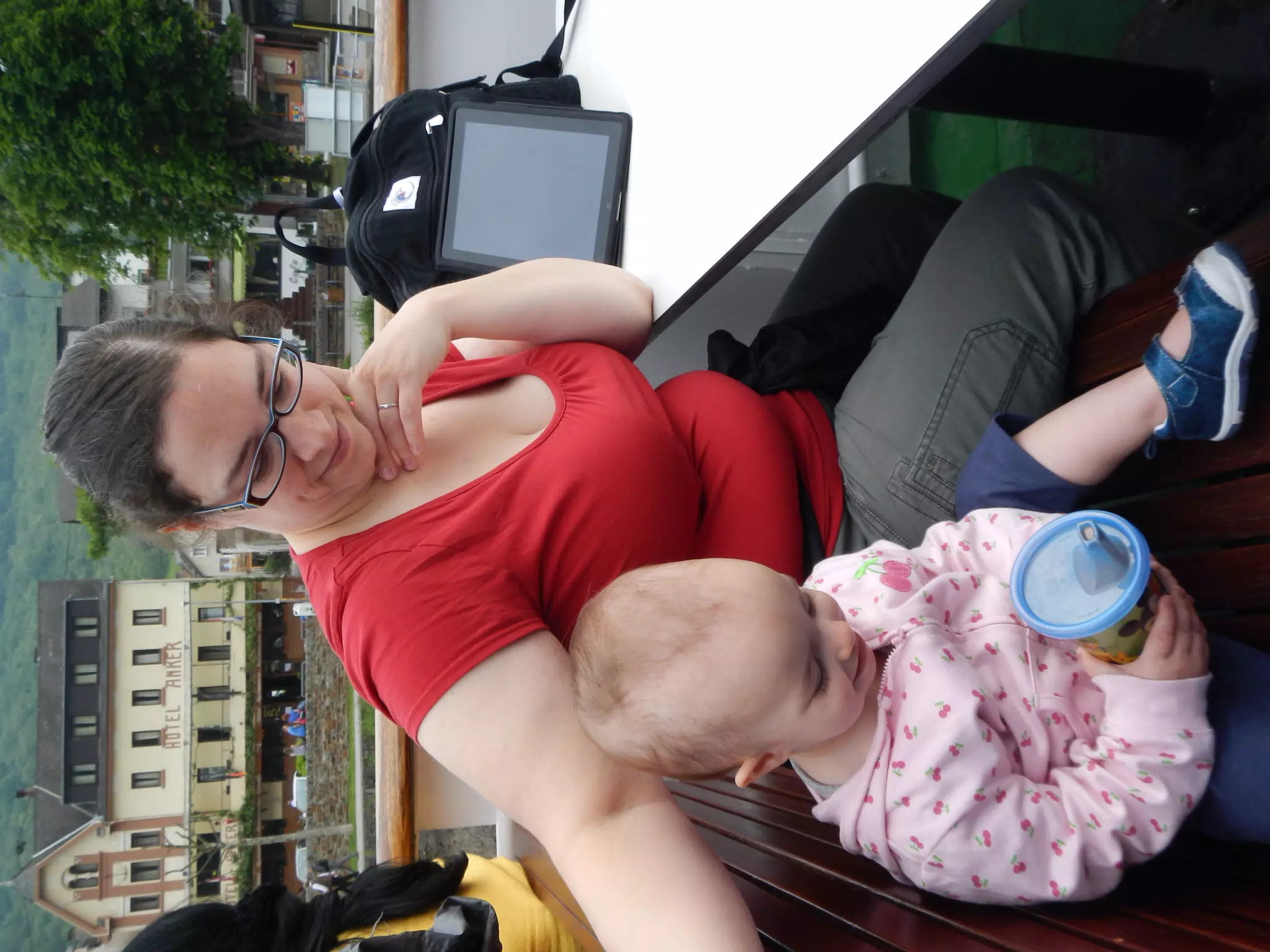 Luciana with Her Sippy Cup