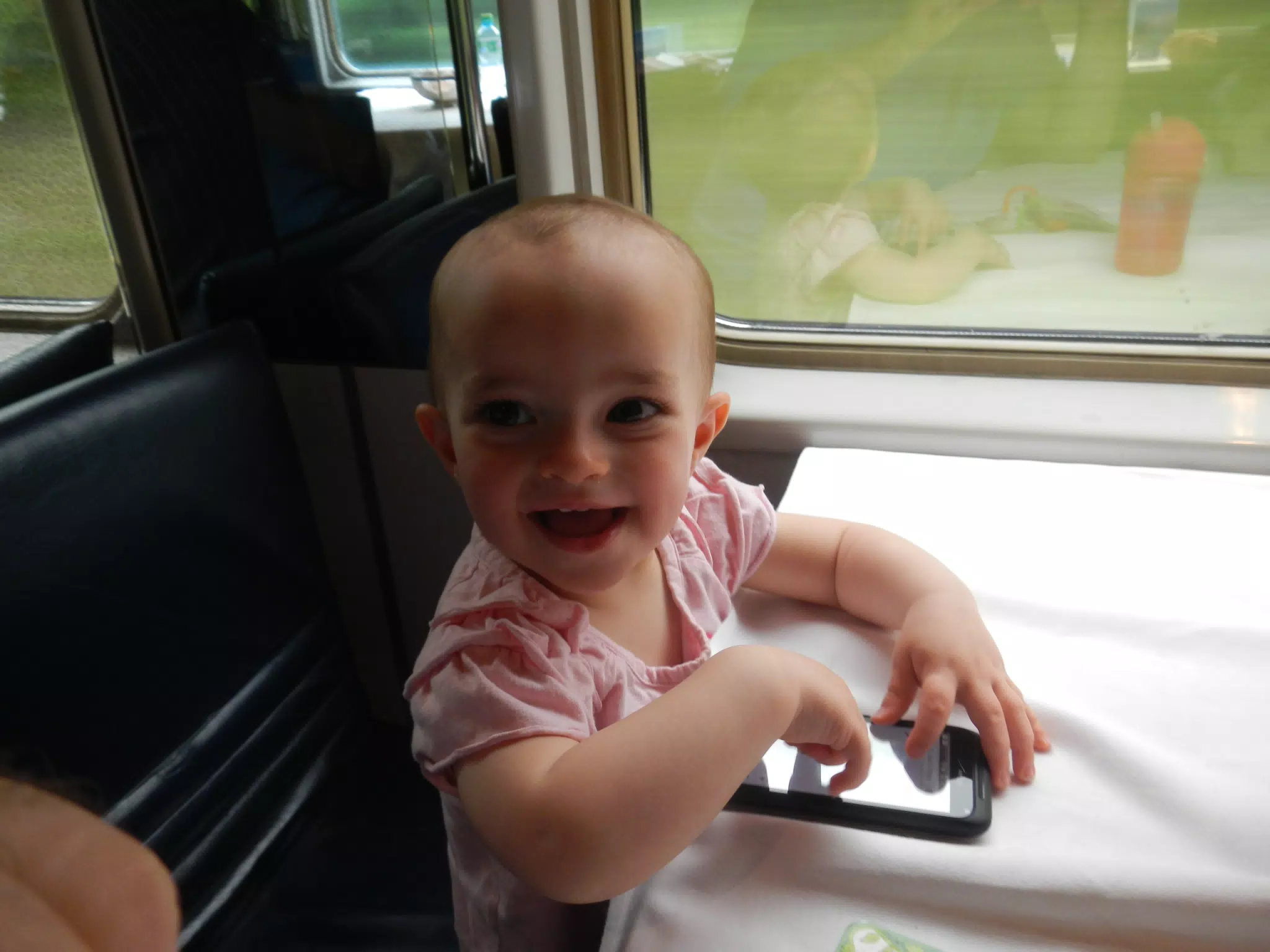Luciana in the SBB Restaurant Car