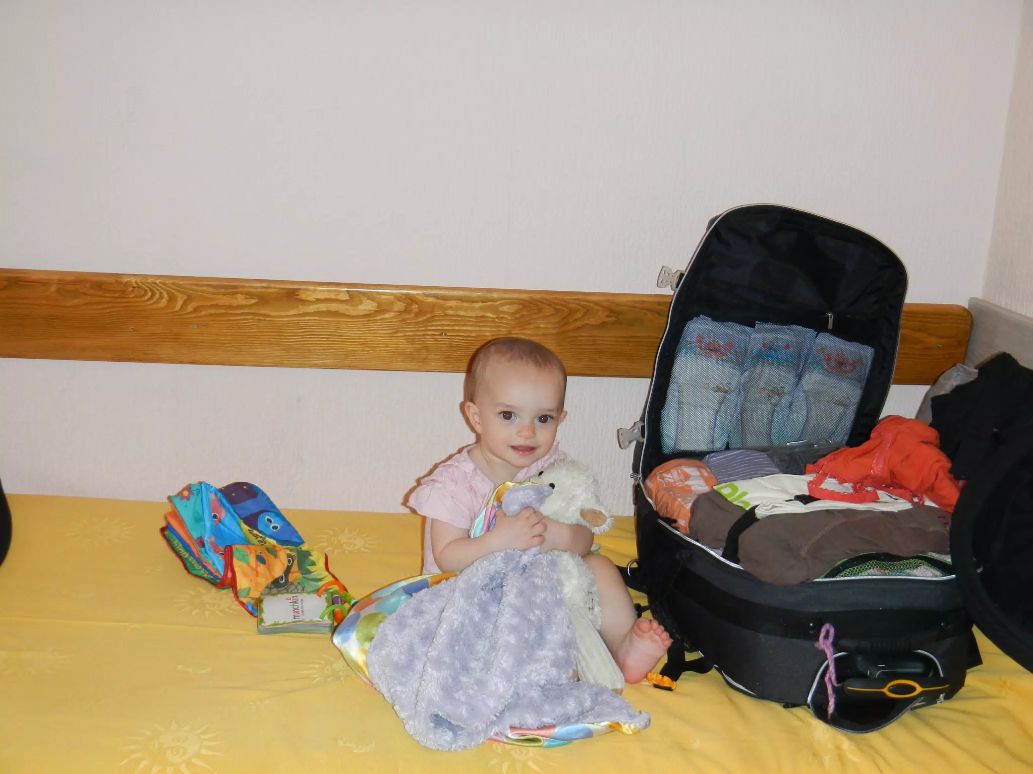 Luciana in our Neuf-Brisach Hotel Room