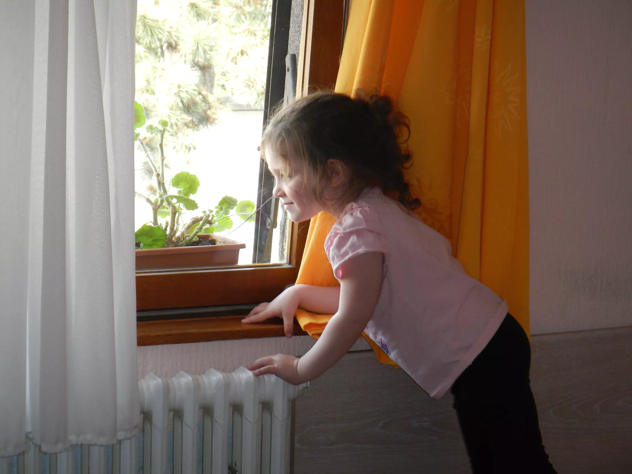 Liesl at Window at Apartment in Brugge