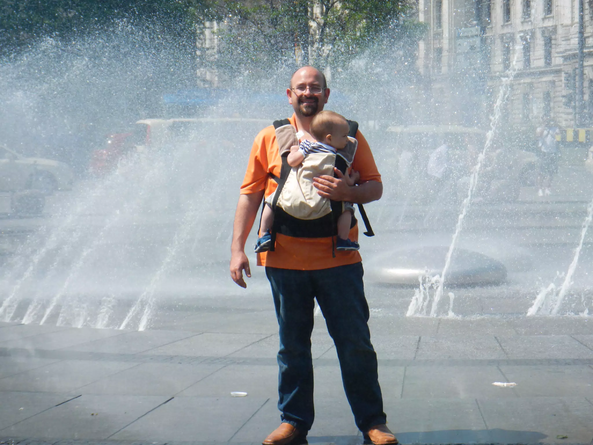 Scott and Luciana in the Munich Fountain