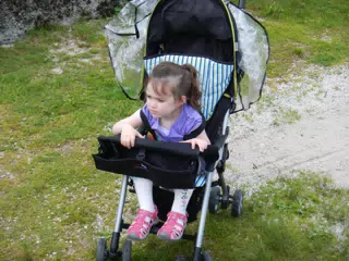 Liesl in Stroller in Hallstatt