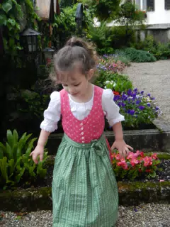 Liesl by Flowers in Hallstatt