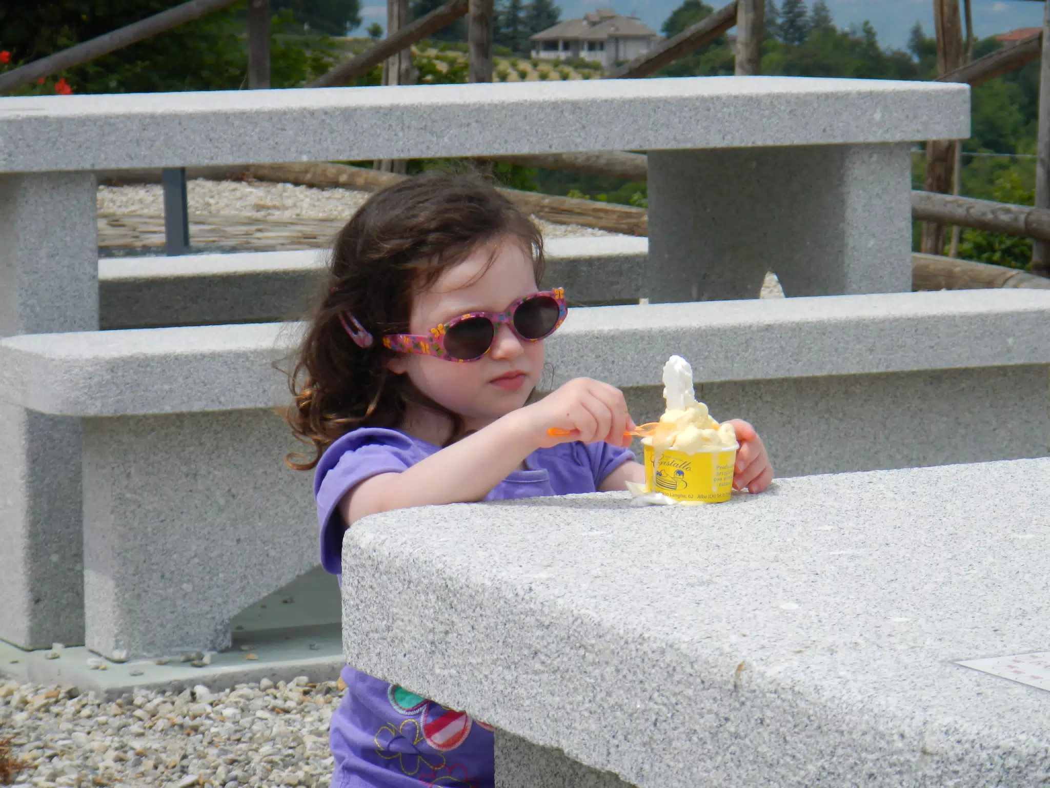 Liesl Eating Roadside Gelato