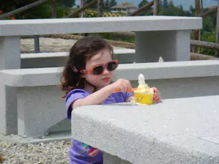 Liesl Eating Roadside Gelato
