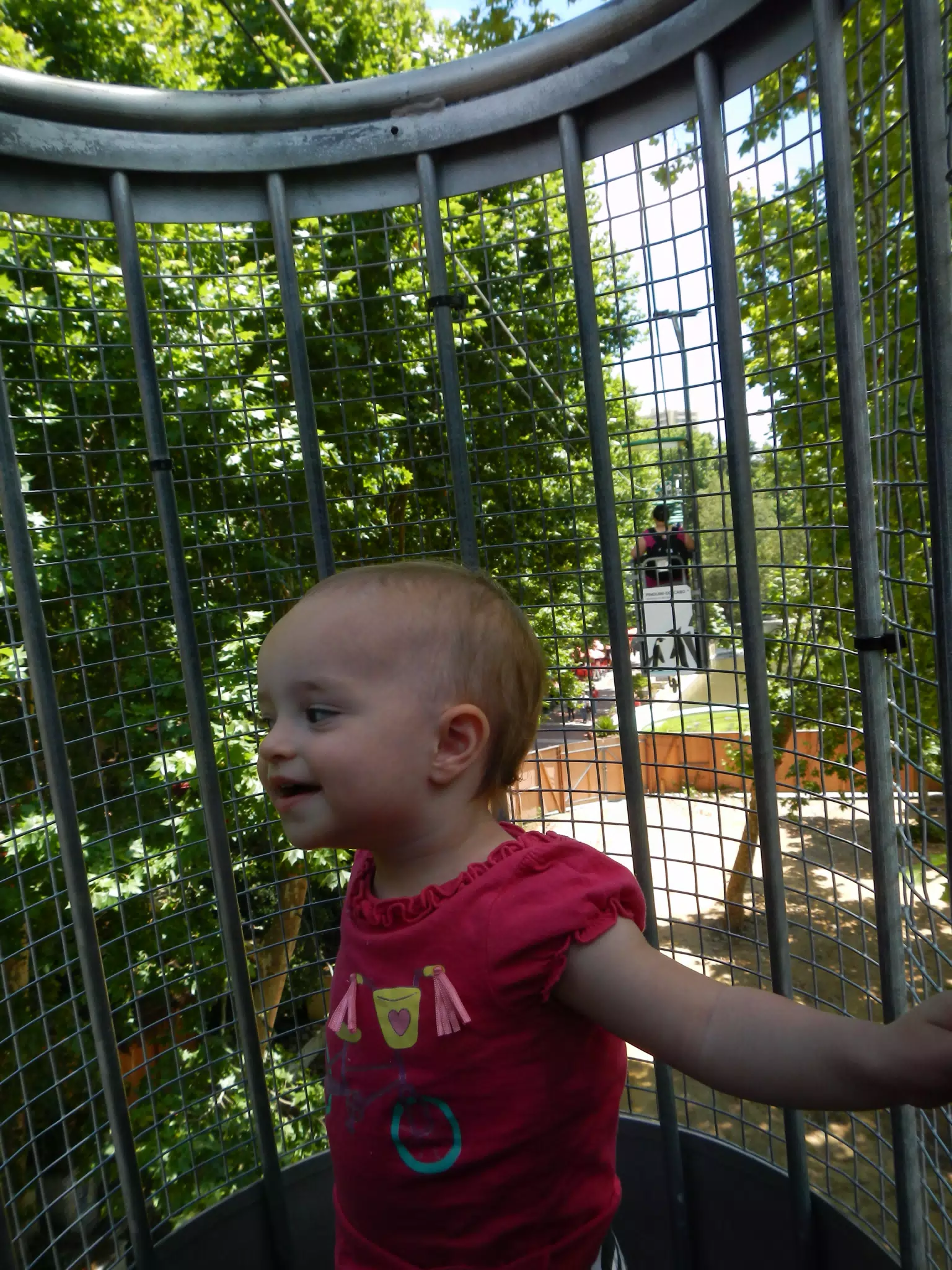 Luciana Riding the Cablecars at Lisbon Zoo