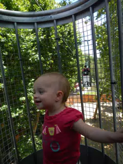 Luciana Riding the Cablecars at Lisbon Zoo