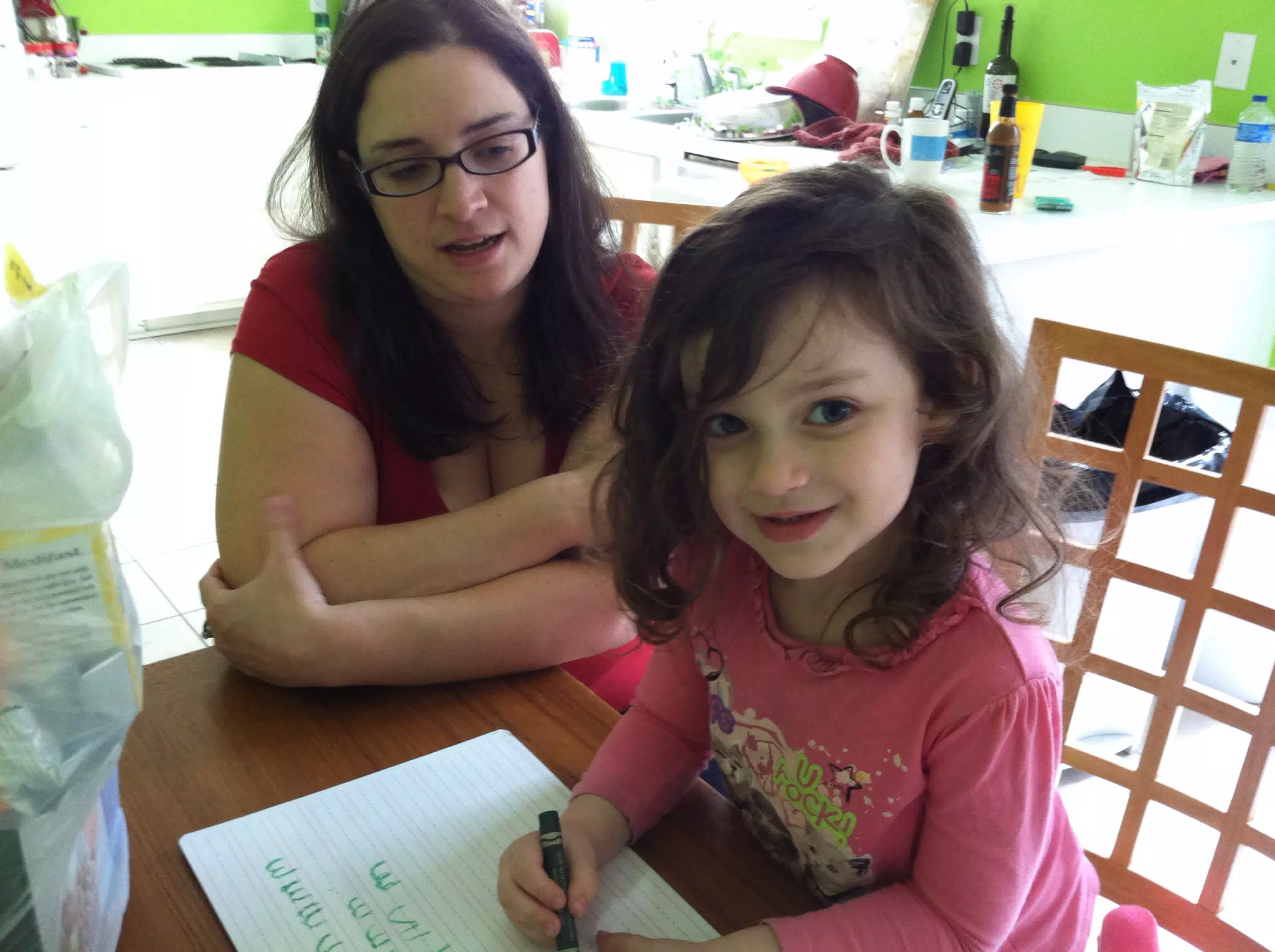 Liesl and Dominica Doing Schoolwork