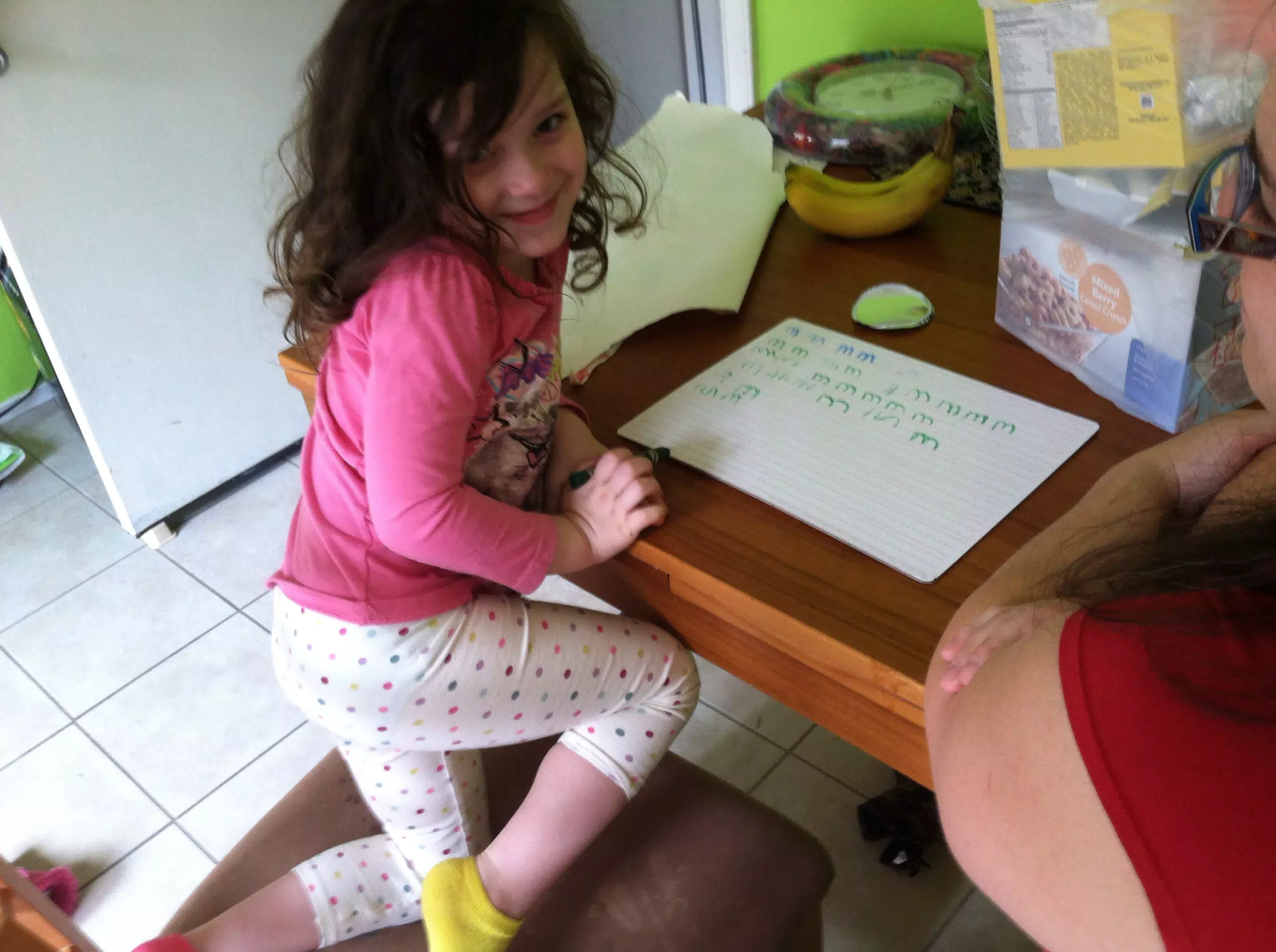 Liesl Doing School with Mom