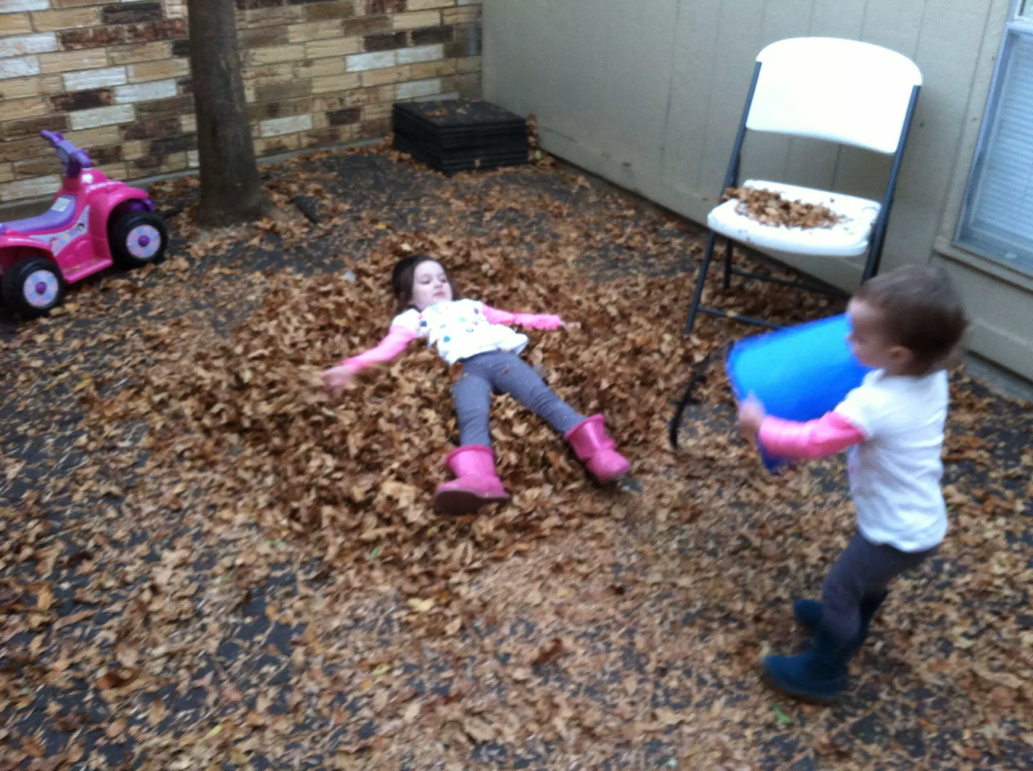 Liesl in the Leaves in the Atrium