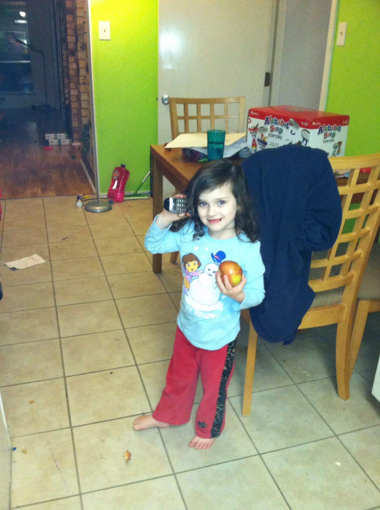 Liesl Talking to Grandpa on the Phone