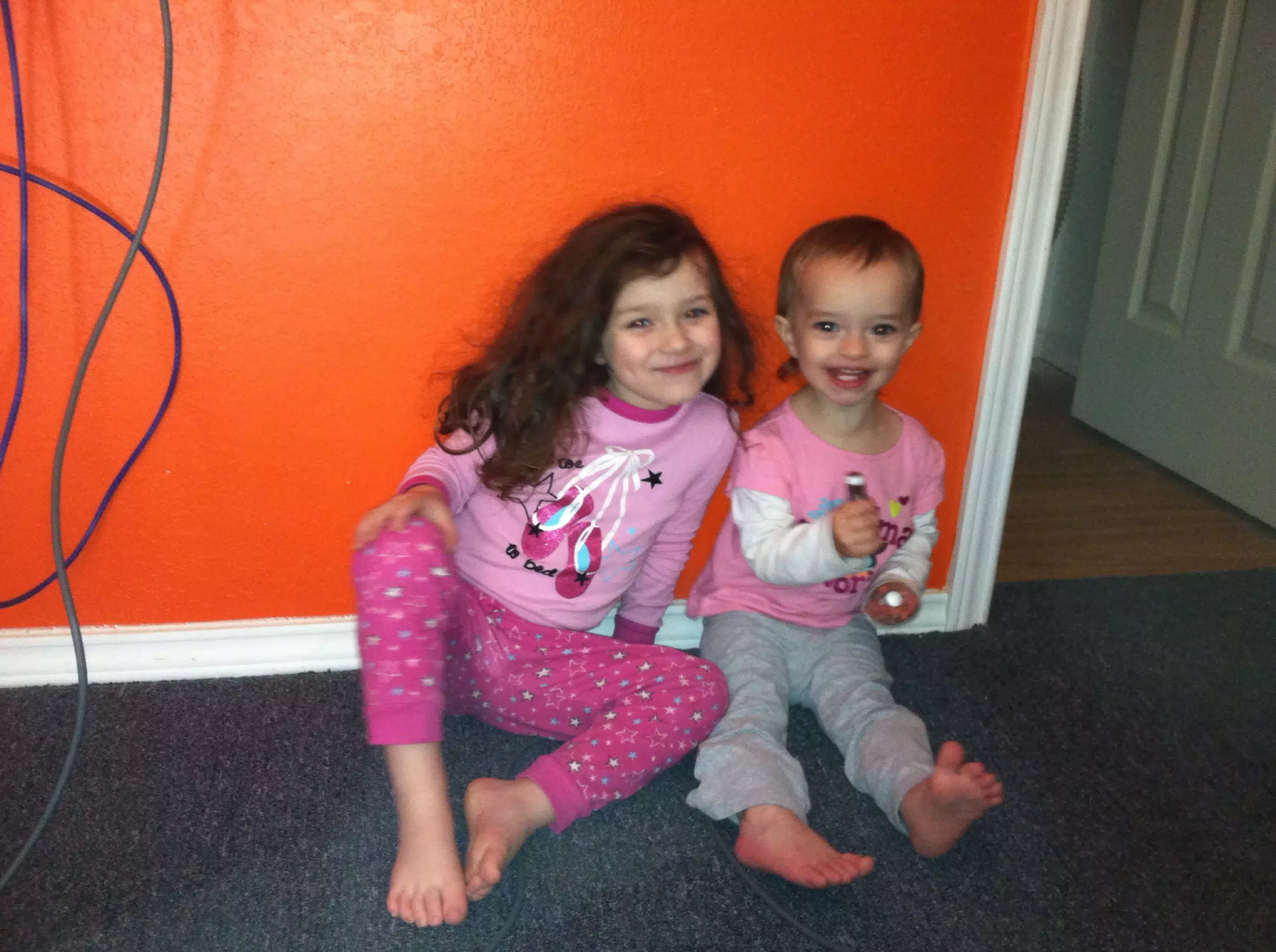 Liesl and Luciana in Daddy's Office