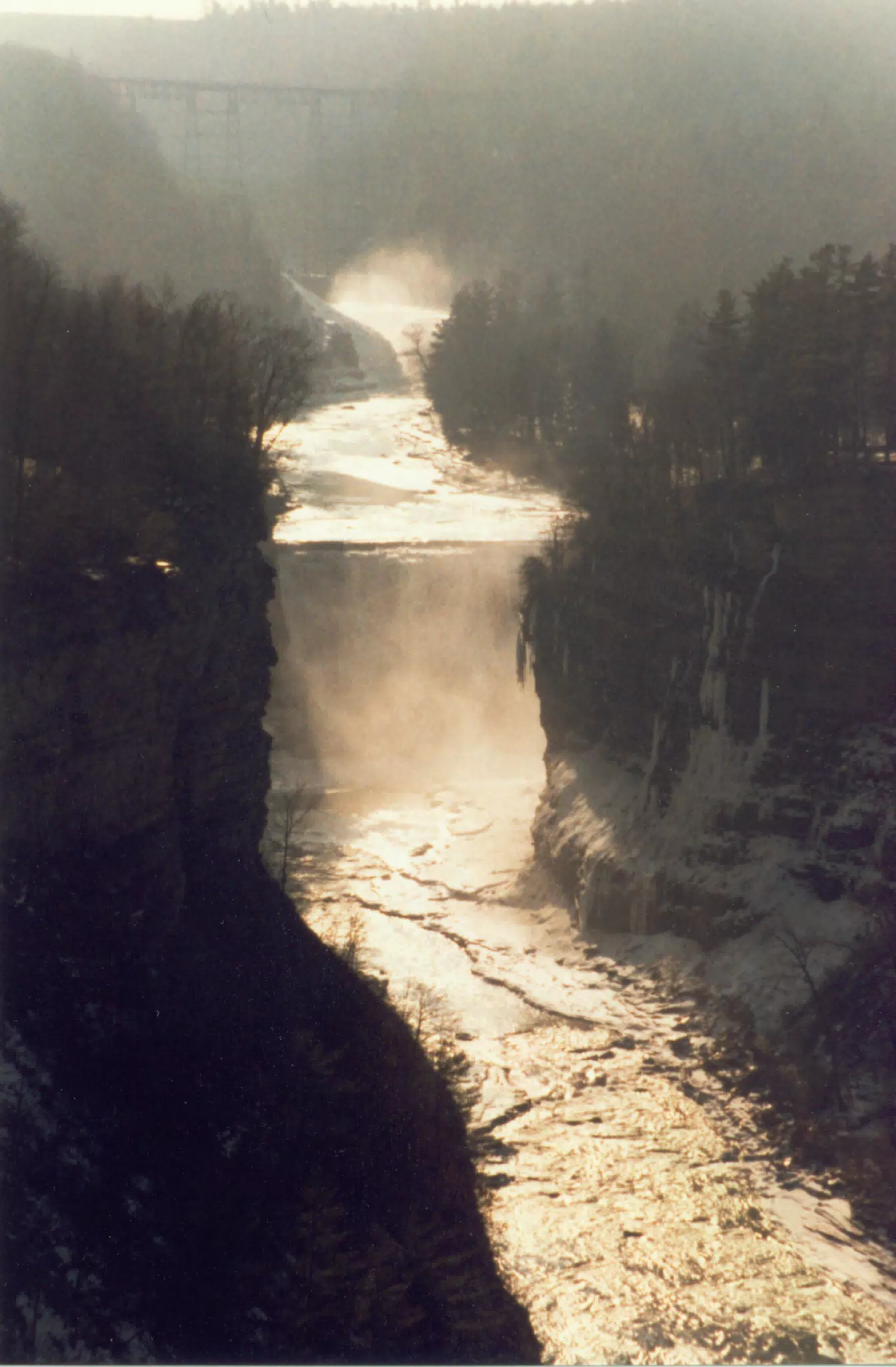 Middle and Upper Falls in Letchworth State Park, NY