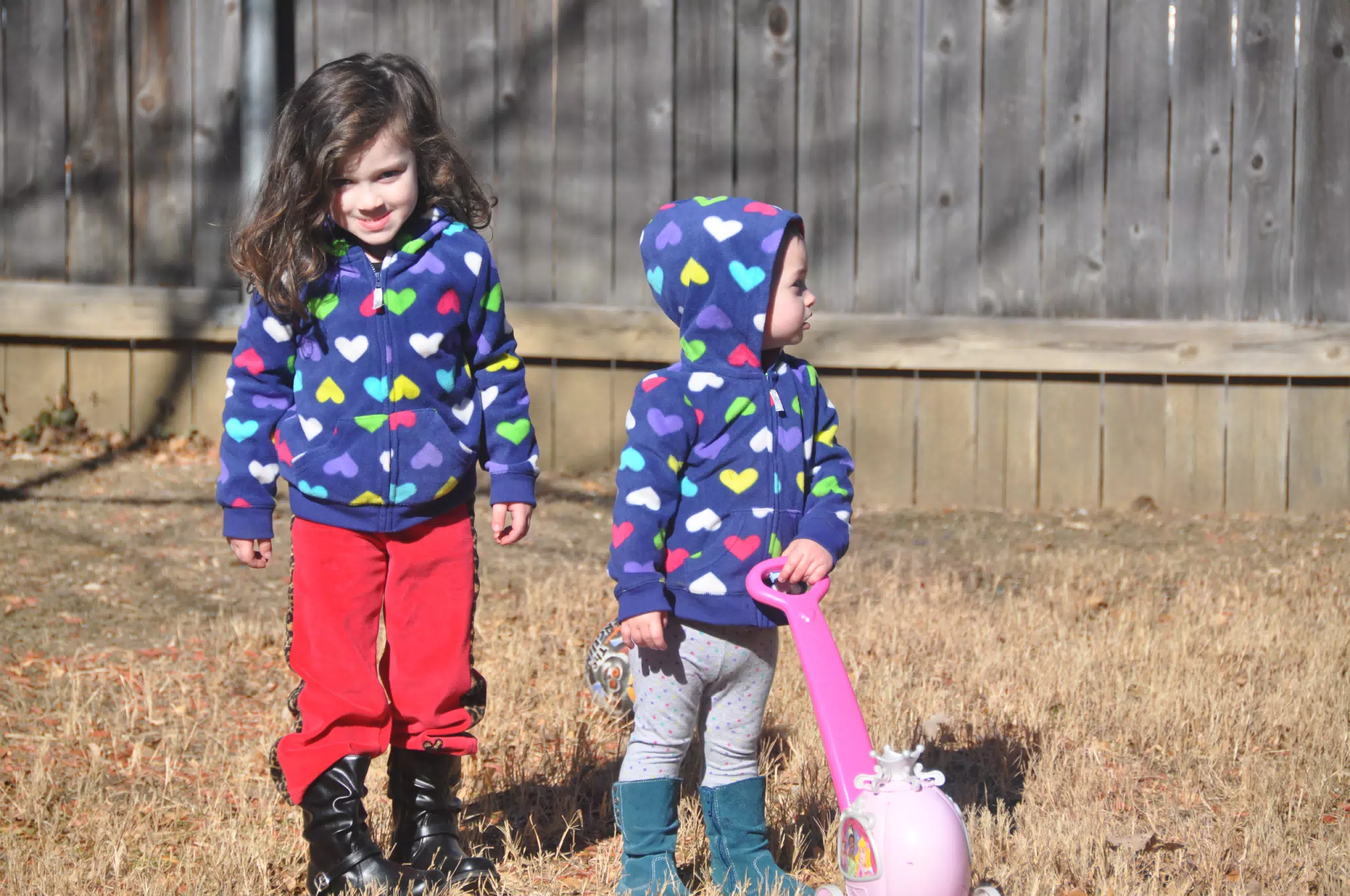 Liesl and Luciana in the Yard