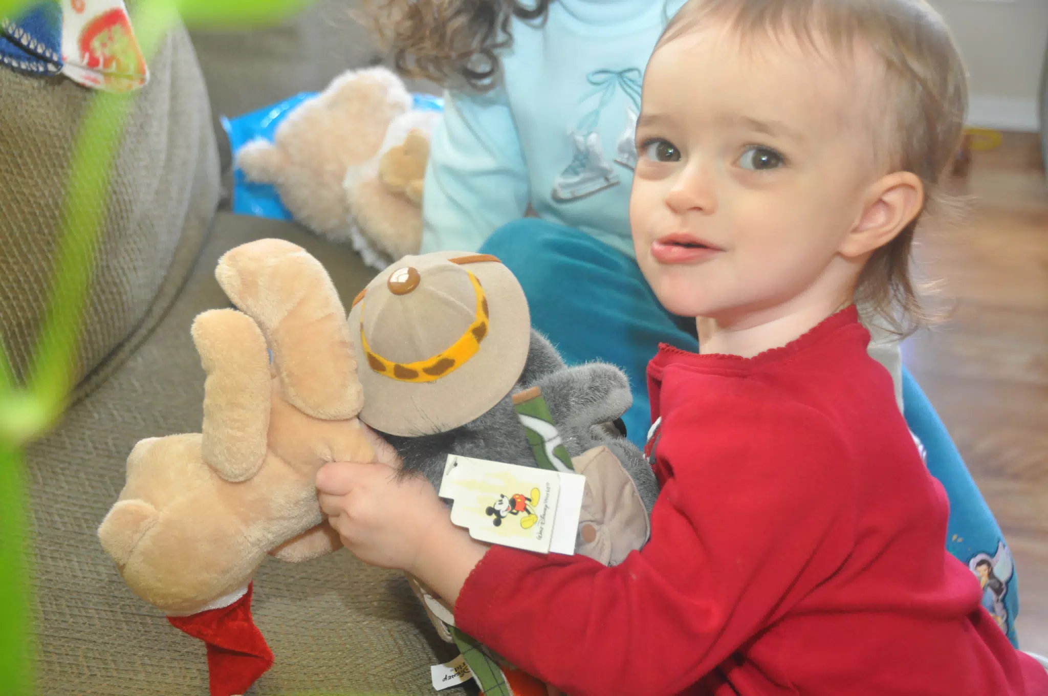 Luciana with Hundred Acre Wood Stuffed Animals