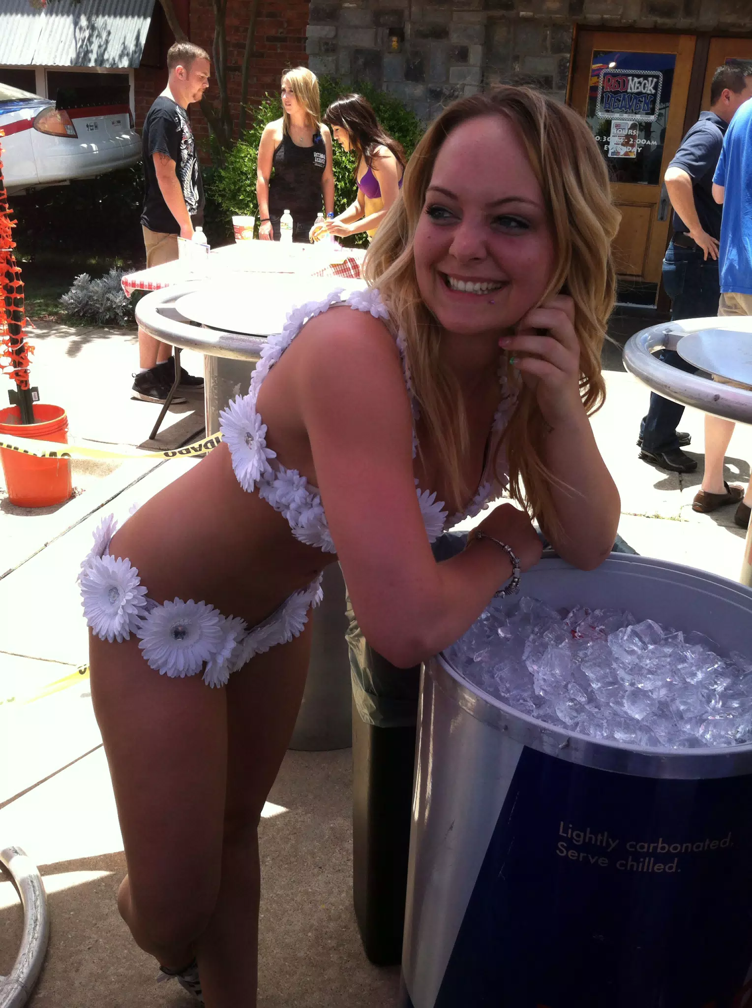 Allie Working the Outside Bar at the Redneck Heaven ABC Party 2013