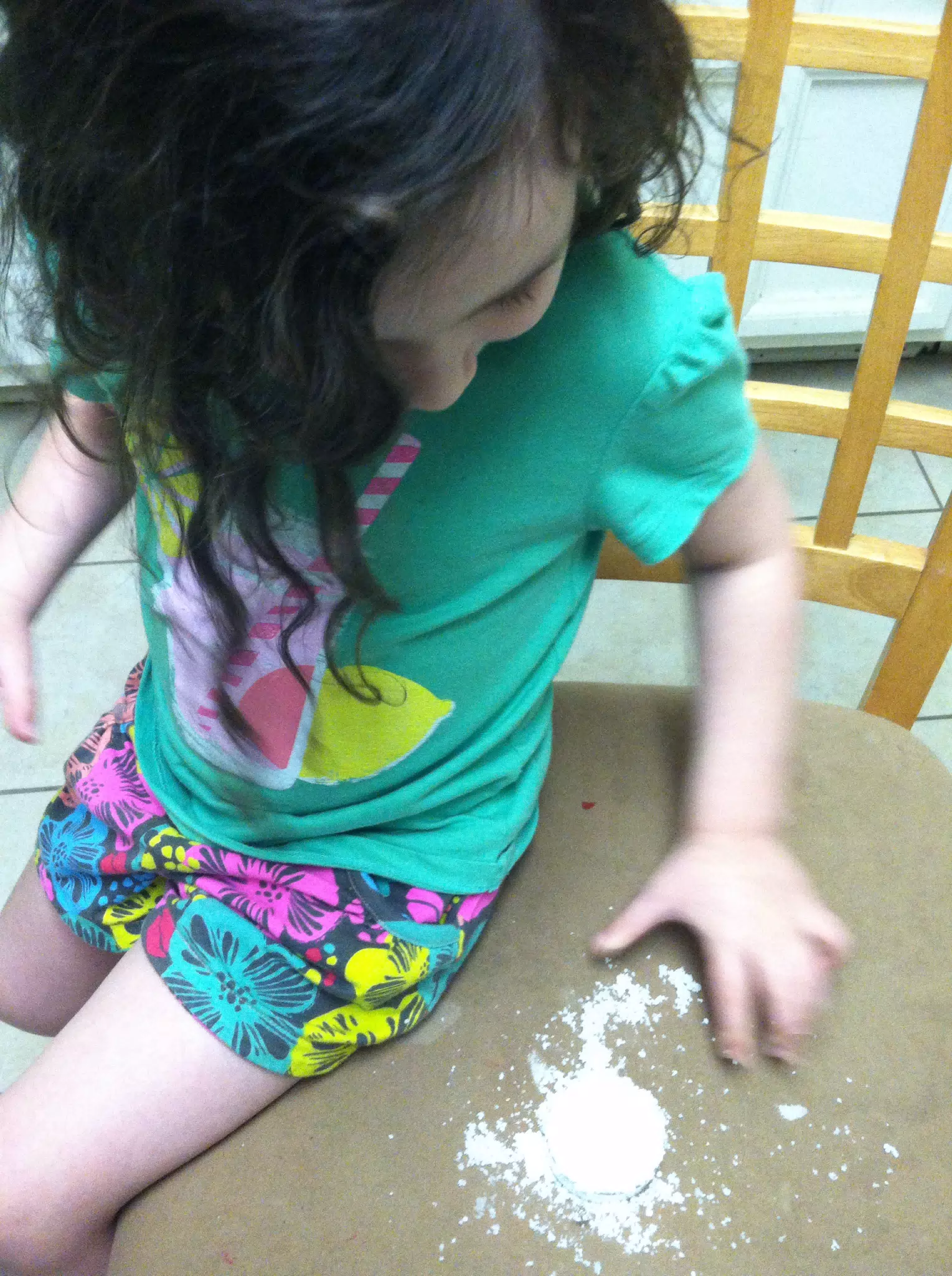 Liesl Playing with Fake Snow