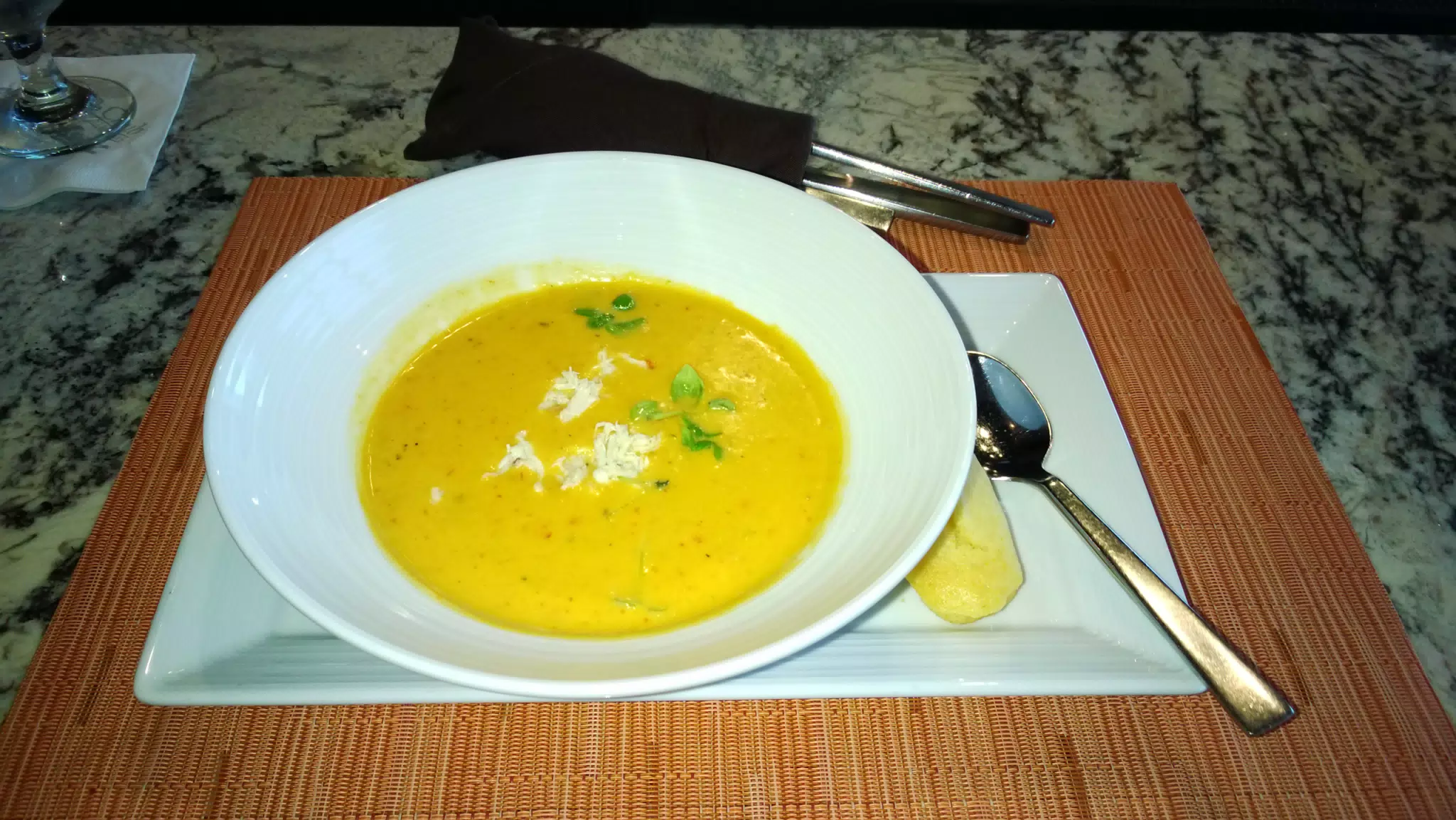 Corn Chowder at La Cima