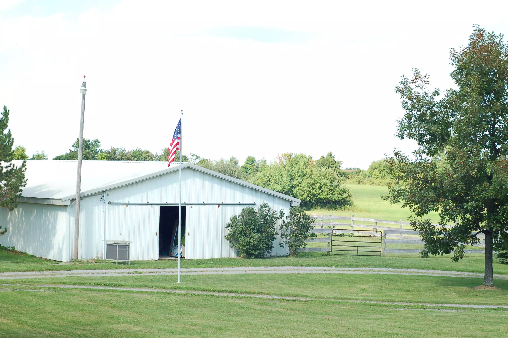 Barn, Yard and Flag