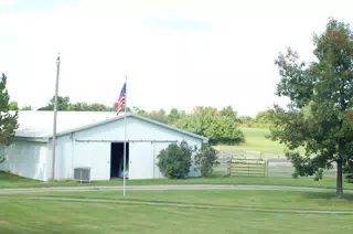 Barn, Yard and Flag