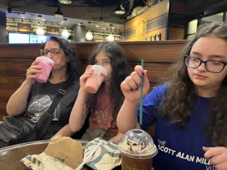 Family at Starbucks Universal Studios
